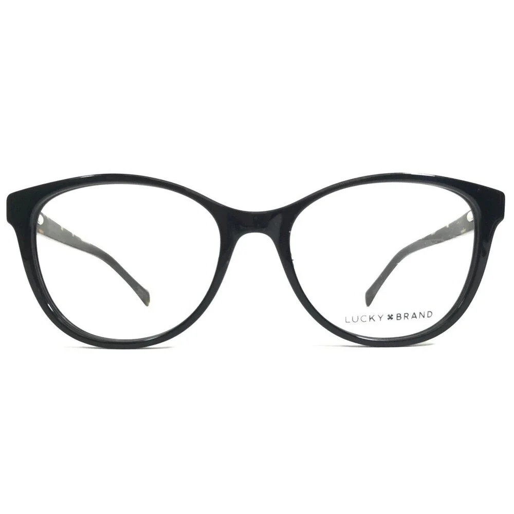 Lucky Brand Eyeglasses Frames D223 BLACK Tortoise Round Full Rim 53-17-140